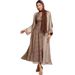 Ba5031 Khaki Two-Piece Set: A Flowing Long-Sleeved Cardigan Paired With A Dress, Designed For Women._ecoleips.com