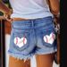 Women's Clothing Trendy Ripped Tassel Denim Shorts Straight Breasted Women's Hot Pants_ecoleips.com