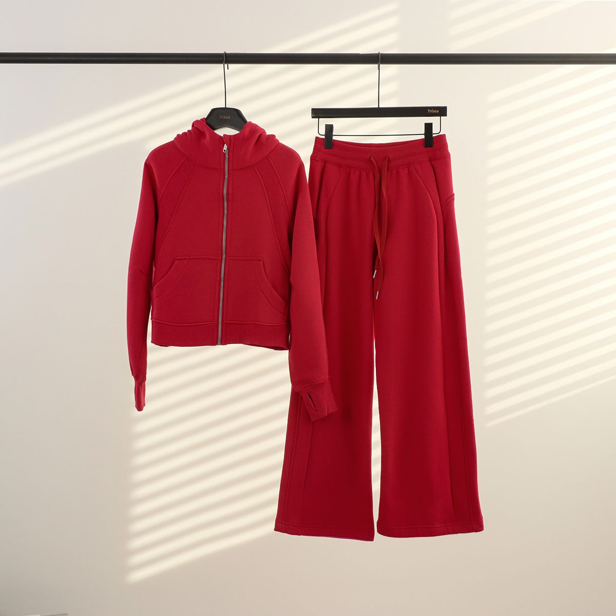 Women's Clothing Loose Fitting Full Zip Hoodie Set For Women Sports Hooded Cardigan Scuba Jacket Fleece Lined Yoga Suit_ecoleips.com
