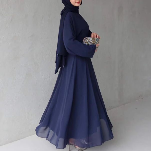 Minimalist Chiffon Blouse & Midi Skirt Set – Long Sleeve Office-To-Dinner Outfit (Black, Navy, Wine, Beige, Brown, Xs-Xxxl)_ecoleips.com