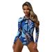2025 New European And American Sexy Racing Surfing Suit Color Matching One Piece Zipper Tight Slim Swimsuit_ecoleips.com