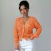Women's Pink 3D Bow Cable Knit Cardigan, Long Sleeve V Neck Button Down Open Front Sweater, Casual Soft Cropped Knitwear For Daily Wear Streetwear Dat_ecoleips.com
