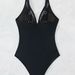 Women's Clothing New Solid Color Mesh Backless Sexy Bikini One Piece Swimsuit_ecoleips.com