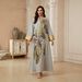 Elegant Long Robe for Women NC189 Fashionable Floral Beaded Loose Fitting Pullover Ethnic Style Dress_ecoleips.com