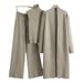 2026 New Women's Clothing Autumn And Winter New Lazy Temperament Knitted Suit Sleeveless Vest Sweater Cardigan Pants Three Piece Set_ecoleips.com