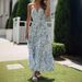 2024 Summer V-Neck Printed Sleeveless Tie Large Hem Long Strap Floral Dress Versatile_ecoleips.com