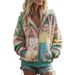 Women's Floral Pumpkin Print Zip Up Sweatshirt Stylish Versatile Summer New Cross Border_ecoleips.com