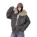 Vintage Fur Collar Pie Overcomes Cotton Clothes Women's Short 2025 New Winter Padded Jacket_ecoleips.com