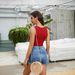 2025 Summer Women's Slim Fit Tank Top Tummy Covering High-end T-shirt_ecoleips.com