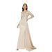 Verve Elegant Sexy Sequin Long Sleeve Round Neck Party Annual Meeting Evening Bridesmaid Women's Dress_ecoleips.com