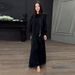 Modest Set Effortless Elegance: Women's Solid Color Zip-Front Lounge Dress Set – Long Sleeve Maxi Dress With Relaxed Fit (Black/Dark Brown)_ecoleips.com