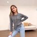 Women's Casual Cardigan Sweater – Soft Polar Fleece, Relaxed Fit, Round Neck Button-Up (Silver/Red), Xs-Xxl_ecoleips.com