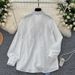 Women's Clothing Light Luxury Simple High Grade Striped Shirt Women's Autumn Loose Irregular Tie Design Unique Temperament Top Trend_ecoleips.com