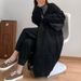 Women's Clothing Women's Chunky Knit Cardigan With V-Neck & Cable Design - Oversized Long Open Front Sweater In Khaki, Brown, Black (One Size)_ecoleips.com
