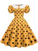 Summer Women Pink Polka Dot Elegant Party Dress Retro Vintage 50s 60s Pin Up Rockabilly Dress Casual Robe Femme_ecoleips.com
