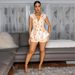 K Women's Fashion Printed V-neck Sleeveless Suit Short Casual Two-piece Set_ecoleips.com