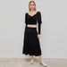 Voya 2026 Discounted Women's Clothing With European And American Design Sense, Medium Length Style, Fashionable Lotus Leaf Velvet Skirt_ecoleips.com