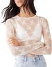 Wish European And American Foreign Trade Mesh Transparent Lace Long-sleeve Top For Women, Pay See-through_ecoleips.com