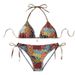 Women's Clothing 2025 New Halter Neck Printed Lace Up Split Swimsuit Women's Sexy Bikini Beach Hot Spring Swimsuit Bikini_ecoleips.com