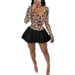 Women's Clothing Sexy Sequins Leopard Print Stitching Contrast Color Tutu Skirt Mini Skirt_ecoleips.com