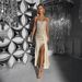 Women's Strapless High Slit Sequined Dress Double Layered Long Skirt CY902301_ecoleips.com