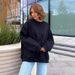 Round-Neck Loose Hoodie For Women's Autumn And Winter Street Solid Color Oversized Fleece Pullover Hoodie_ecoleips.com
