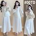 Autumn New Korean Fashion Jacquard 2-Piece Maternity Dress_ecoleips.com