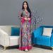 Modest Abaya Dress Bohemian Print Maxi Dress With Handcrafted Buttons Elegant Kaftan For Women, Perfect For Festivals & Special Occasions_ecoleips.com