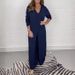 Women's Clothing Spring And Summer New Wear V Neck Long Sleeve Split Tops And Pants Two Piece Set_ecoleips.com