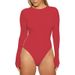 Sexy Long-sleeved Nightclub Solid-color Leggings Jumpsuit, Spring And Autumn Round Neck Home Women's Pants_ecoleips.com