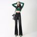 Li She # 2022 Fall/Winter New High Street American Retro Jeans Women, Slimming And Age-Reducing Flared Pants For Women_ecoleips.com