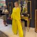 Women's Clothing New Fashion Loose Irregular Tops Wide Leg Trousers Two Piece Suit_ecoleips.com
