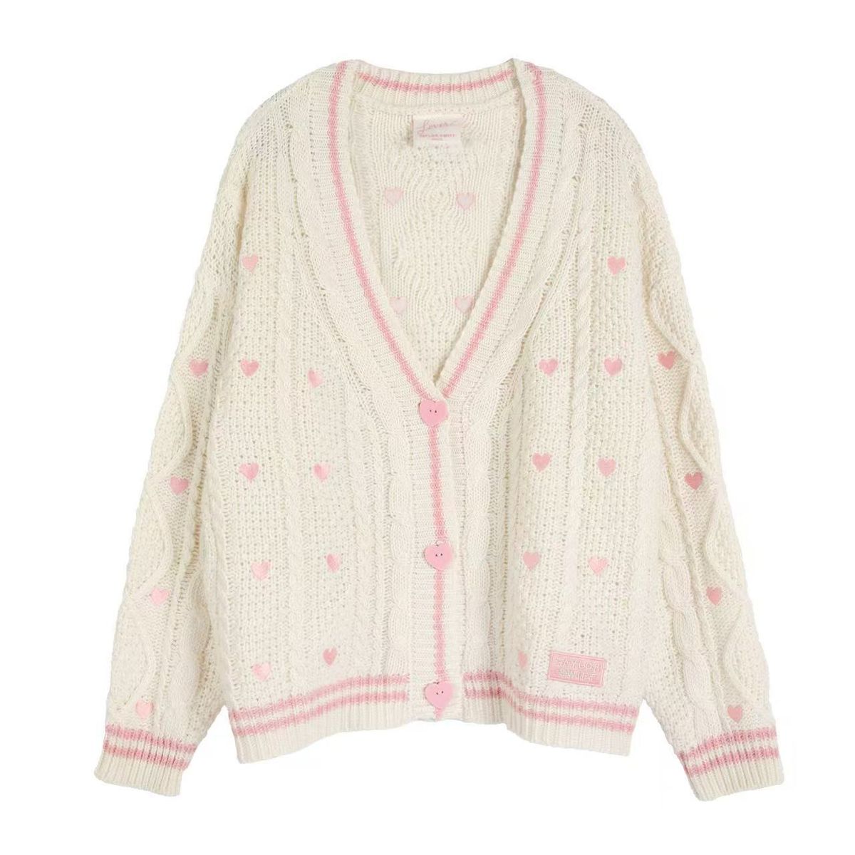 Taylor Swift Women's Knitted Cardigan Sweet Romantic Style Retro Long Sleeved Sweater for Girls Versatile Wool Blend_ecoleips.com
