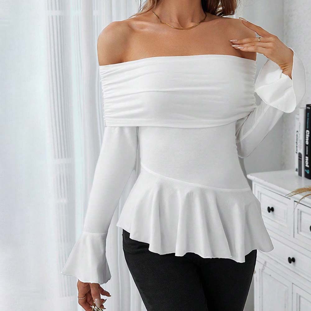Voya Women's Mature T-shirt With Intellectual Style For Spring And Summer, Featuring A Slim Fit And Elegant Figure With A One Neck Design_ecoleips.com
