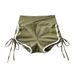 Women's Clothing Ins Contrast Color Hemming High Waist Shorts Summer Tight Hip Lifting Drawstring Hot Pants_ecoleips.com