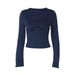 Women's 2025 Autumn New Fashion Sexy Deep V Crop Top Slim Fit Versatile Knitted Sweater Wholesale_ecoleips.com
