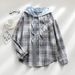 Women's Clothing autumn and winter new hooded sweatshirt buttoned casual shirt jacket_ecoleips.com