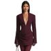 Women's Clothing Fashion Deep V Lapel Suit Dress Solid Color Autumn Winter New Clothing_ecoleips.com