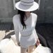 Women's Long Sleeve Conservative Swimsuit Sexy Slim High Waist Tummy Control Fashion Textured Waffle Bathing Suit New Arrival_ecoleips.com