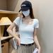 Spring And Summer Low-necked Slim-fitting And Thin-showing Collarbone Bottoming Shirt With Inner Collar Thickened Top_ecoleips.com