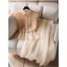 Women's Clothing High End Temperament New Commuting Casual Style Apricot Shirt Apricot Skirt One Piece Suit For Women_ecoleips.com