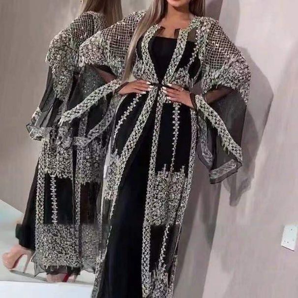 Women's Clothing Sequined Sexy Long Skirt Shawl Banquet Evening Dress New_ecoleips.com