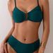 Women's Solid Color Sexy Bikini Set – Crinkle Hollow-Out Two-Piece Swimwear With Removable Padded Cups_ecoleips.com