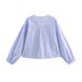 Women's Clothing Striped Poplin Round Neck Shirt For Women With Bow Decoration Spring Fashionable Top For Formal & Casual For Women_ecoleips.com