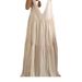 2024 Cross-Border Summer European Women's Loose Solid Color Ruched Irregular Beach Strap Long Dress_ecoleips.com