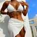 Women's Clothing New Fabric Swimsuit Sexy Three Piece Bikini Triangle Bag Pearl Beachwear Bikini_ecoleips.com