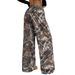 Streetwear Camo Print Jogger Pants For Teens, Elastic Waist Relaxed Fit Wide Leg Trousers, Stretchable & Stylish Polyester Pants_ecoleips.com