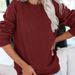 Women's Round Neck Long Sleeve Sweatshirt Casual Loose Pullover Solid Color Autumn Winter Fashion Top_ecoleips.com