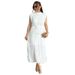 Women's Clothing Fashionable Simple Half-polo Neck Waist-fitted Medium-length Dress_ecoleips.com