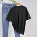 Women's Casual Round Neck Short Sleeve T-Shirt Multi-Color American Style Simple Fashionable Sports Top Solid Loose Printed_ecoleips.com